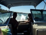 Jeff & Lisa As We Speed Through the Turgid Waters...