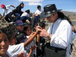 He was signing little girls' shirts and stuff.  Good entertainment!