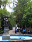 A not-too-exciting fountain in a not-too-exciting park on the way to the Zocalo