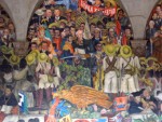 One of the Rivera murals in Vicente's pad.  Very cool stuff.  Wish it weren't blurry.