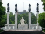 Monument to Mexican school kids who did a good job defending Mexico from their imperialist aggressors to the north and then dove out the window wearing the Mexican flag when they ran out of hope.  