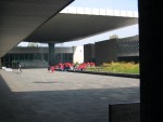 The interior of the courtyard of the Anthropological Museum.  A good geometry foto.