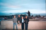 Hooligans at Coit Tower (With Alcatraz in the Background)