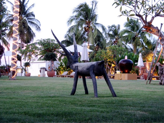 Wooden backyard antelope
