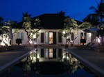 Quiet swimming pool reflections